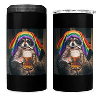 LGBTQ Pride Raccoon Rainbow Flag 4 in 1 Can Cooler Tumbler Funny Drinking Beer