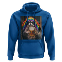 LGBTQ Pride Raccoon Rainbow Flag Hoodie Funny Drinking Beer