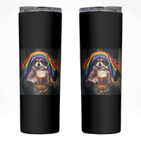 LGBTQ Pride Raccoon Rainbow Flag Skinny Tumbler Funny Drinking Beer