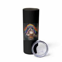 LGBTQ Pride Raccoon Rainbow Flag Skinny Tumbler Funny Drinking Beer