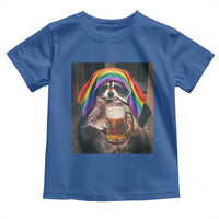 LGBTQ Pride Raccoon Rainbow Flag Toddler T Shirt Funny Drinking Beer
