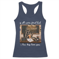 Last Day of School Teacher Feral Raccoon Racerback Tank Top Funny End of Year Summer Break Gift