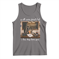 Last Day of School Teacher Feral Raccoon Tank Top Funny End of Year Summer Break Gift