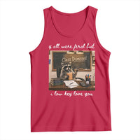 Last Day of School Teacher Feral Raccoon Tank Top Funny End of Year Summer Break Gift