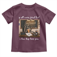 Last Day of School Teacher Feral Raccoon Toddler T Shirt Funny End of Year Summer Break Gift