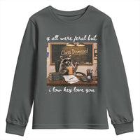 Last Day of School Teacher Feral Raccoon Youth Sweatshirt Funny End of Year Summer Break Gift