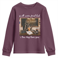 Last Day of School Teacher Feral Raccoon Youth Sweatshirt Funny End of Year Summer Break Gift
