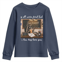Last Day of School Teacher Feral Raccoon Youth Sweatshirt Funny End of Year Summer Break Gift