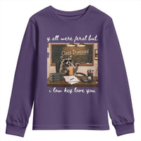 Last Day of School Teacher Feral Raccoon Youth Sweatshirt Funny End of Year Summer Break Gift