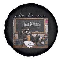 Funny Raccoon Graduation Spare Tire Cover I Live Here Now