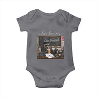 Funny Raccoon Graduation Baby Onesie I Live Here Now