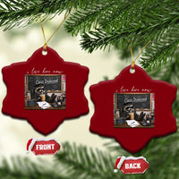 Funny Raccoon Graduation Ceramic Ornament I Live Here Now