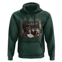 Funny Raccoon Graduation Hoodie I Live Here Now