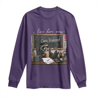 Funny Raccoon Graduation Long Sleeve Shirt I Live Here Now