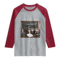 Funny Raccoon Graduation Raglan Shirt I Live Here Now
