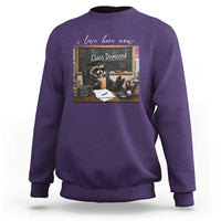 Funny Raccoon Graduation Sweatshirt I Live Here Now