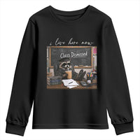 Funny Raccoon Graduation Youth Sweatshirt I Live Here Now