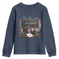 Funny Raccoon Graduation Youth Sweatshirt I Live Here Now
