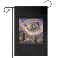 LGBTQ Pride Raccoon Rainbow Flag Garden Flag Two Raccoons Howling to The Rainbow
