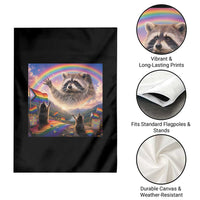LGBTQ Pride Raccoon Rainbow Flag Garden Flag Two Raccoons Howling to The Rainbow