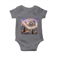 LGBTQ Pride Raccoon Rainbow Flag Baby Onesie Two Raccoons Howling to The Rainbow