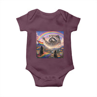 LGBTQ Pride Raccoon Rainbow Flag Baby Onesie Two Raccoons Howling to The Rainbow