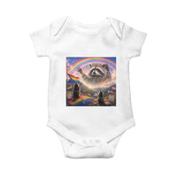 LGBTQ Pride Raccoon Rainbow Flag Baby Onesie Two Raccoons Howling to The Rainbow