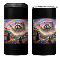 LGBTQ Pride Raccoon Rainbow Flag 4 in 1 Can Cooler Tumbler Two Raccoons Howling to The Rainbow