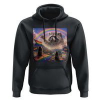 LGBTQ Pride Raccoon Rainbow Flag Hoodie Two Raccoons Howling to The Rainbow