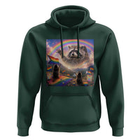 LGBTQ Pride Raccoon Rainbow Flag Hoodie Two Raccoons Howling to The Rainbow