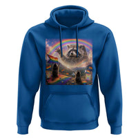 LGBTQ Pride Raccoon Rainbow Flag Hoodie Two Raccoons Howling to The Rainbow