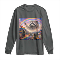 LGBTQ Pride Raccoon Rainbow Flag Long Sleeve Shirt Two Raccoons Howling to The Rainbow