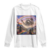 LGBTQ Pride Raccoon Rainbow Flag Long Sleeve Shirt Two Raccoons Howling to The Rainbow
