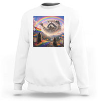 LGBTQ Pride Raccoon Rainbow Flag Sweatshirt Two Raccoons Howling to The Rainbow