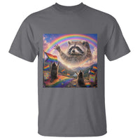 LGBTQ Pride Raccoon Rainbow Flag T Shirt Two Raccoons Howling to The Rainbow