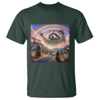 LGBTQ Pride Raccoon Rainbow Flag T Shirt Two Raccoons Howling to The Rainbow