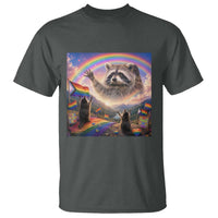 LGBTQ Pride Raccoon Rainbow Flag T Shirt Two Raccoons Howling to The Rainbow