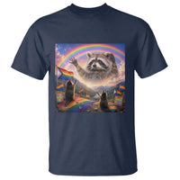 LGBTQ Pride Raccoon Rainbow Flag T Shirt Two Raccoons Howling to The Rainbow