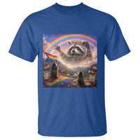 LGBTQ Pride Raccoon Rainbow Flag T Shirt Two Raccoons Howling to The Rainbow