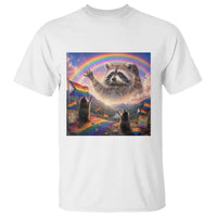 LGBTQ Pride Raccoon Rainbow Flag T Shirt Two Raccoons Howling to The Rainbow