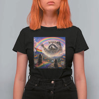 LGBTQ Pride Raccoon Rainbow Flag T Shirt For Women Two Raccoons Howling to The Rainbow