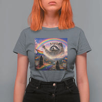 LGBTQ Pride Raccoon Rainbow Flag T Shirt For Women Two Raccoons Howling to The Rainbow