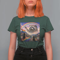 LGBTQ Pride Raccoon Rainbow Flag T Shirt For Women Two Raccoons Howling to The Rainbow