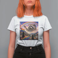 LGBTQ Pride Raccoon Rainbow Flag T Shirt For Women Two Raccoons Howling to The Rainbow