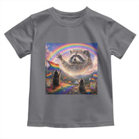 LGBTQ Pride Raccoon Rainbow Flag Toddler T Shirt Two Raccoons Howling to The Rainbow