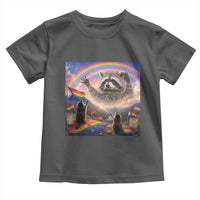 LGBTQ Pride Raccoon Rainbow Flag Toddler T Shirt Two Raccoons Howling to The Rainbow