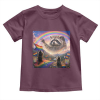 LGBTQ Pride Raccoon Rainbow Flag Toddler T Shirt Two Raccoons Howling to The Rainbow