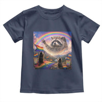 LGBTQ Pride Raccoon Rainbow Flag Toddler T Shirt Two Raccoons Howling to The Rainbow