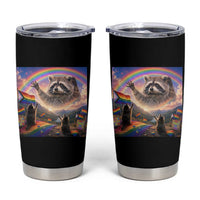 LGBTQ Pride Raccoon Rainbow Flag Tumbler Cup Two Raccoons Howling to The Rainbow