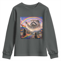 LGBTQ Pride Raccoon Rainbow Flag Youth Sweatshirt Two Raccoons Howling to The Rainbow